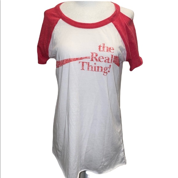 Chaser NWT Red/White Coca-Cola “The Real Thing” Tee w/Shoulder Cutouts M - Picture 1 of 10